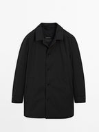 Water-repellent fabric trench coat