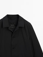 Water-repellent fabric trench coat