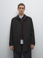 Water-repellent fabric trench coat