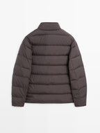 Water-repellent puffer jacket with down blend