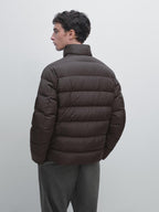 Water-repellent puffer jacket with down blend