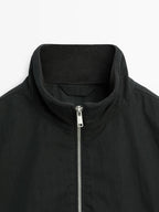 Peach-effect jacket with elbow patch details