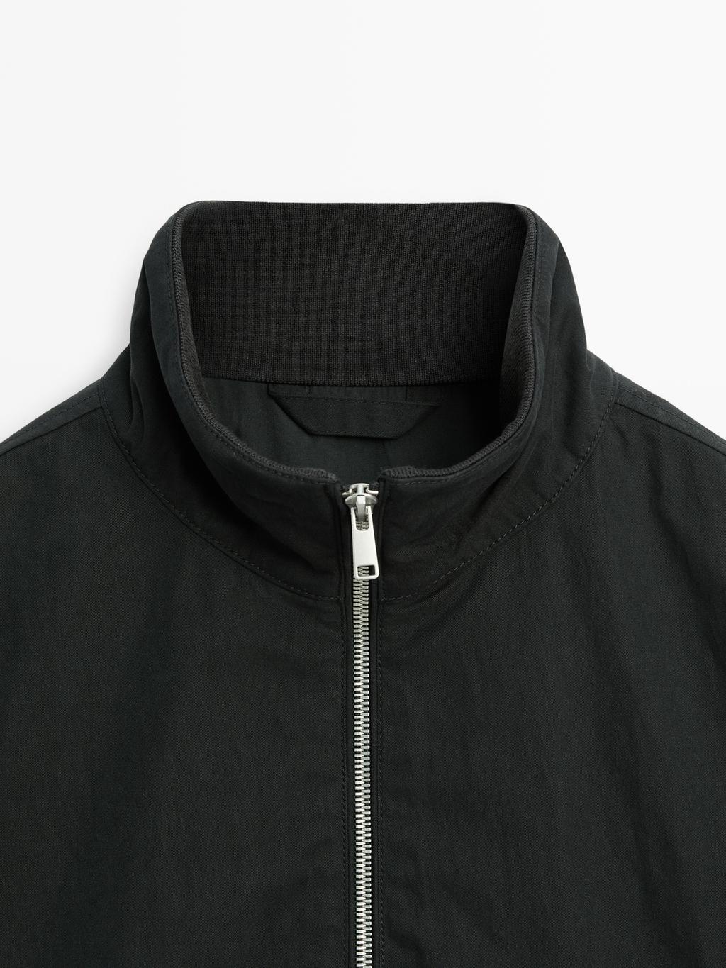 Peach-effect jacket with elbow patch details