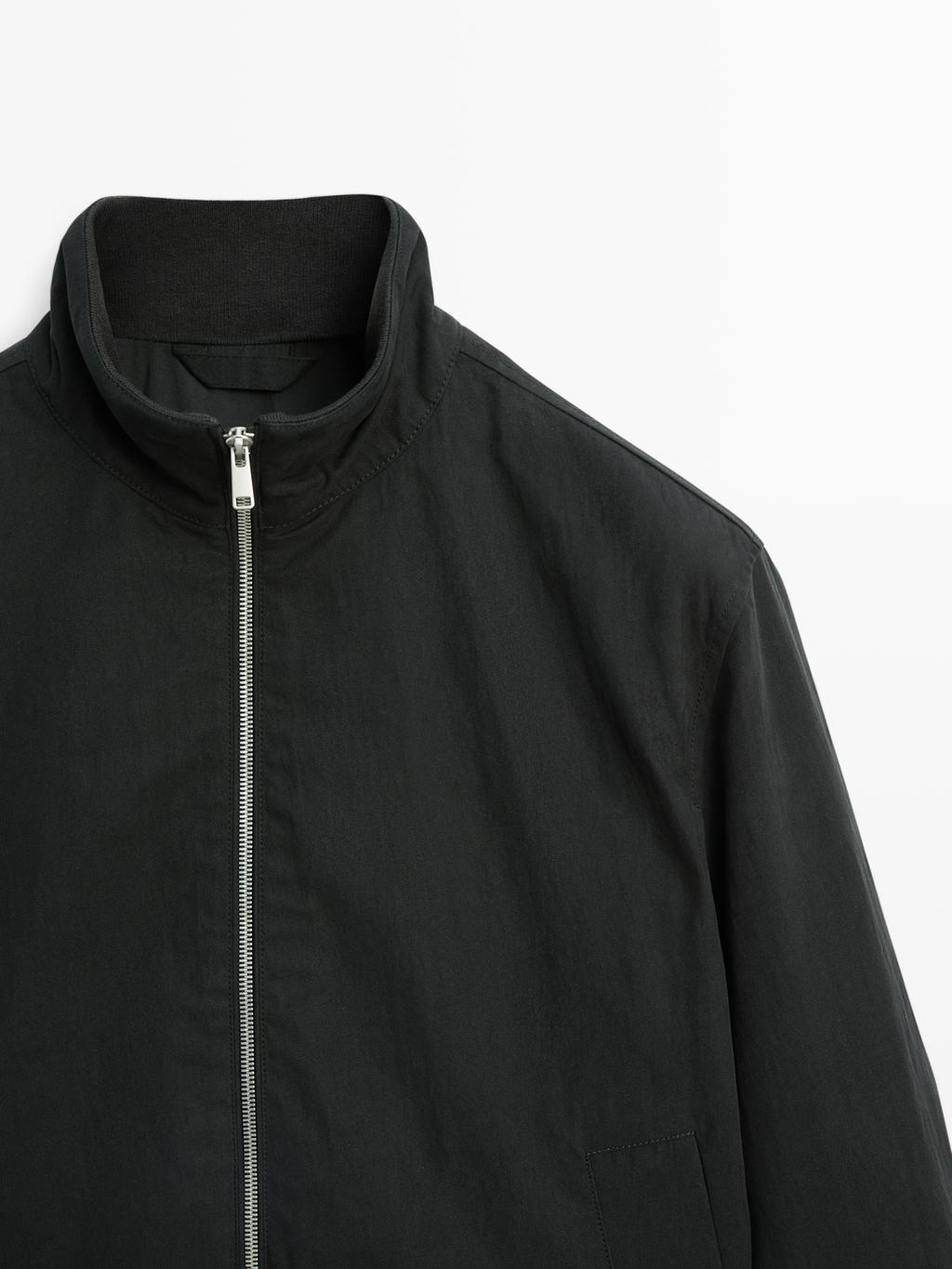 Peach-effect jacket with elbow patch details