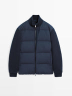 Knit down blend puffer jacket
