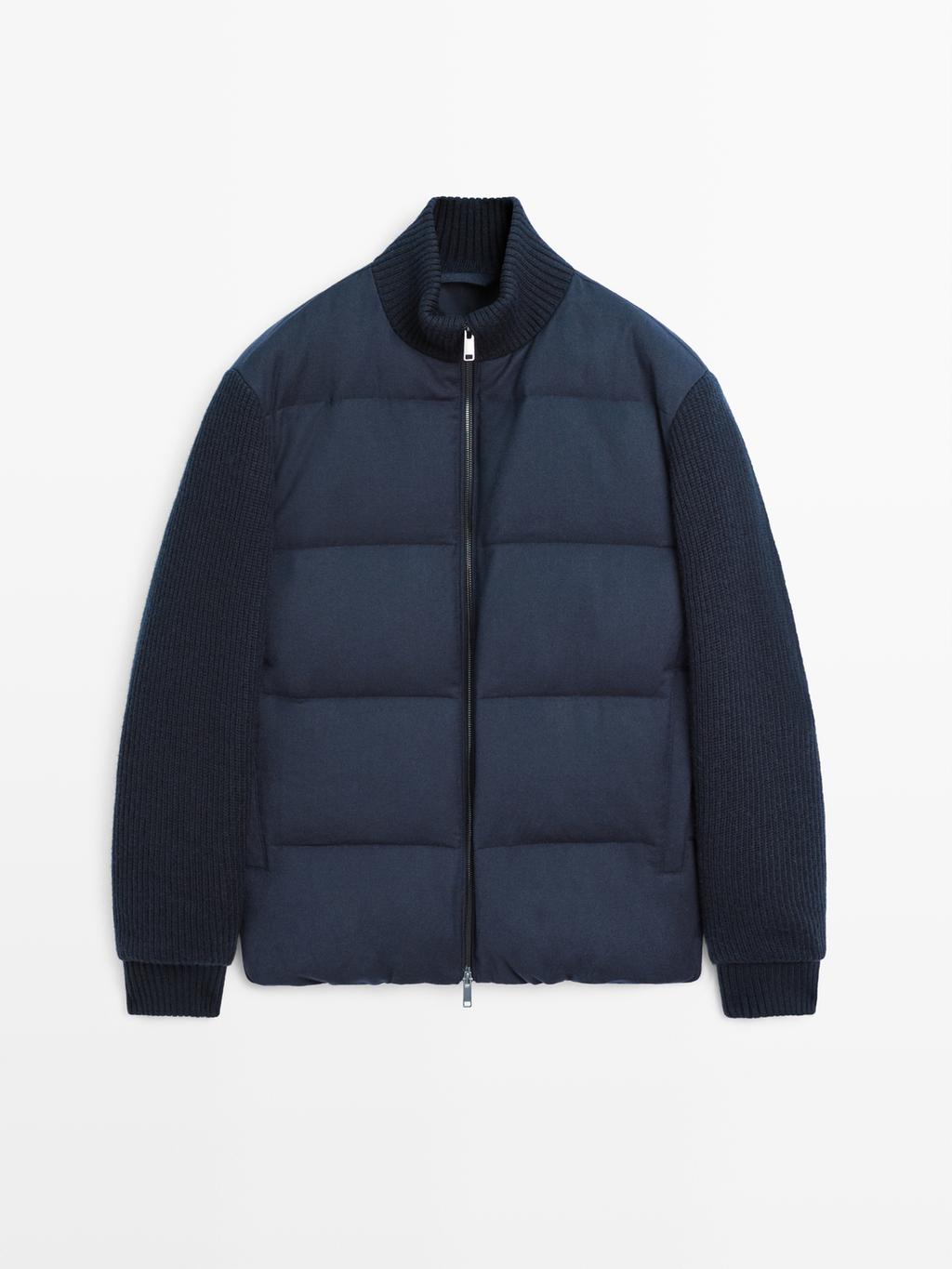 Knit down blend puffer jacket