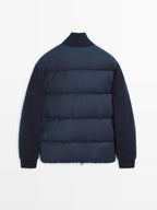 Knit down blend puffer jacket