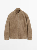 Short suede goatskin jacket