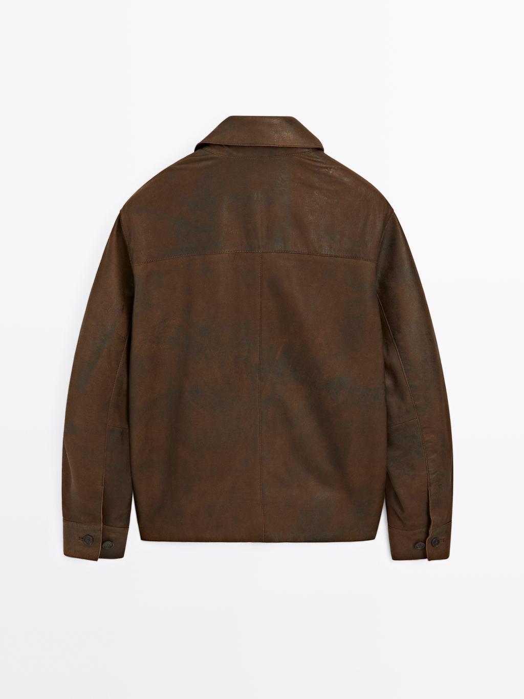 Suede finish sheepskin jacket