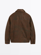 Suede finish sheepskin jacket
