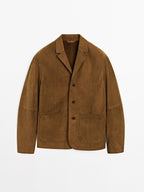 100% nubuck leather blazer