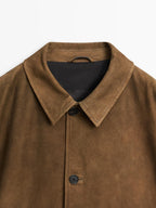 Nappa leather jacket with buttons