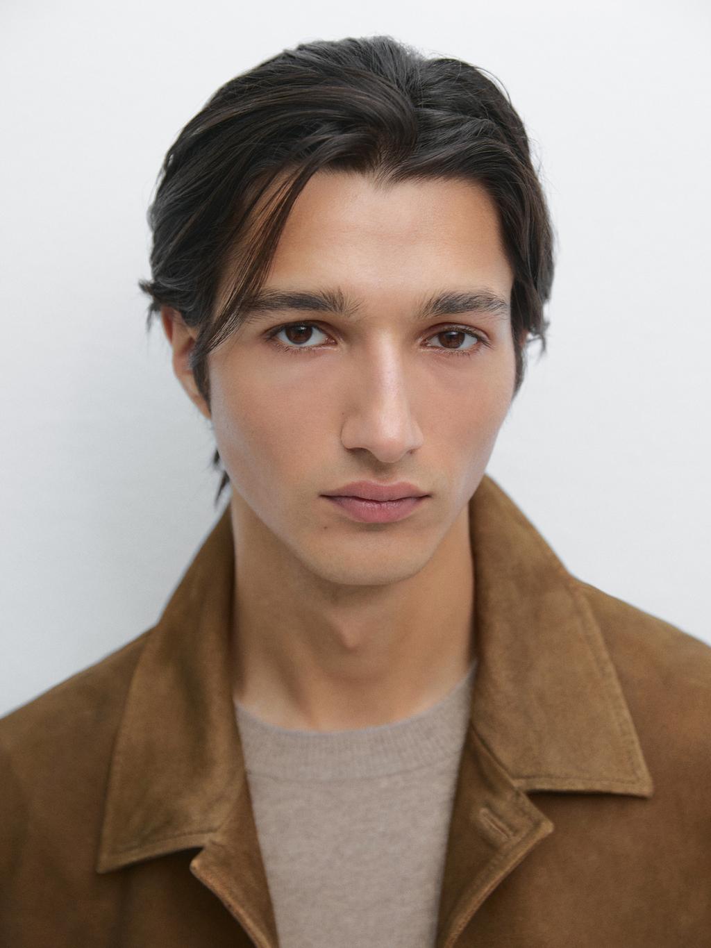 Nappa leather jacket with buttons