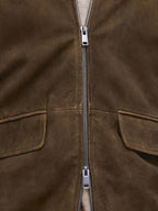 Napped suede jacket with faded detail