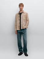 Suede leather overshirt