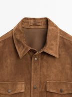 Lightweight suede leather shirt