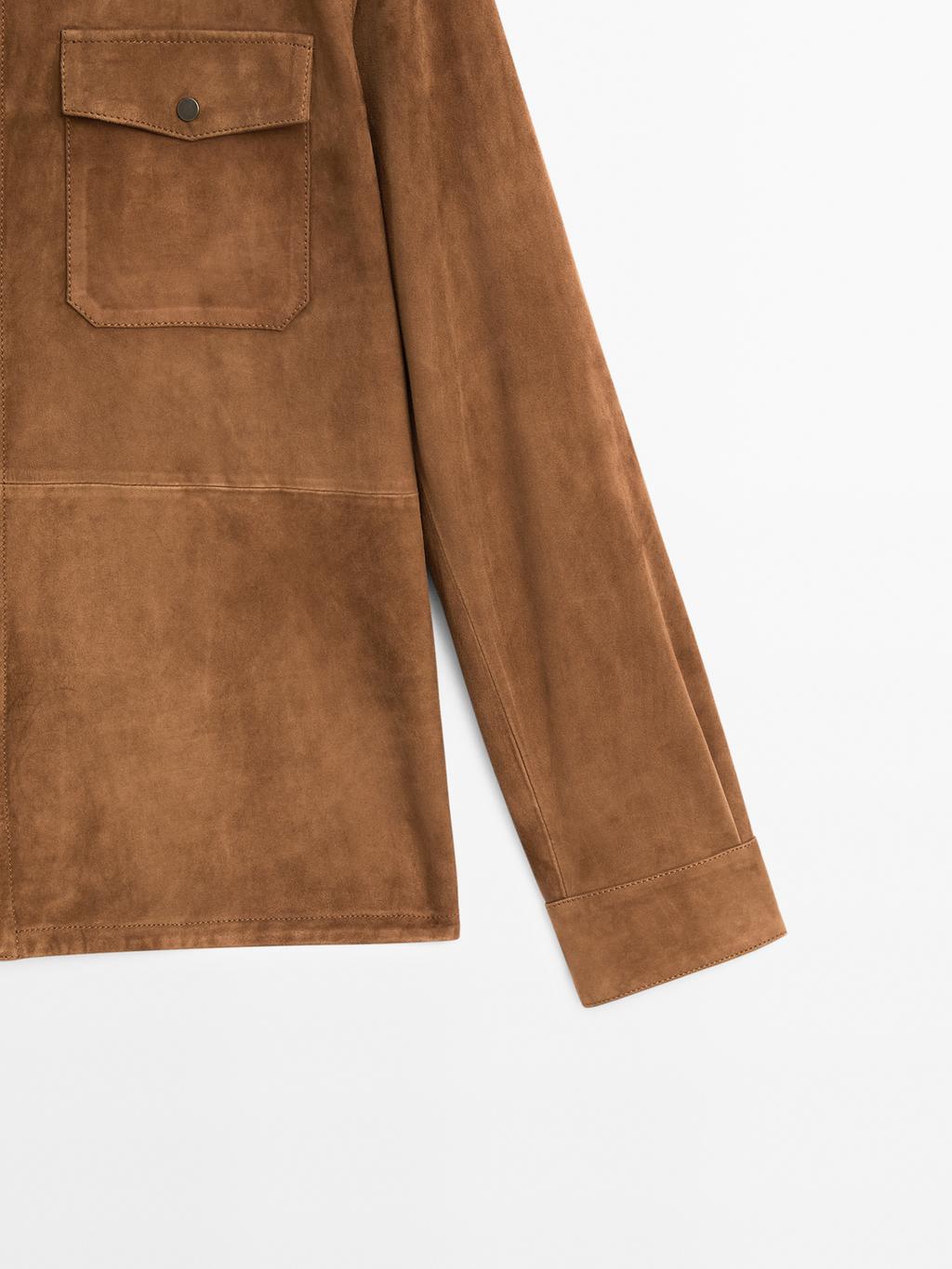 Lightweight suede leather shirt