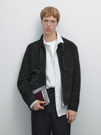 Suede leather jacket