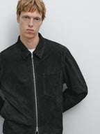 Suede leather jacket