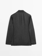 Herringbone wool blend blazer