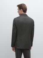 Herringbone wool blend blazer