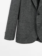 Textured check wool blend blazer