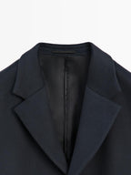 Long wool blend coat with lapel - LIMITED