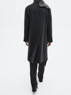 Long wool blend coat with lapel - LIMITED