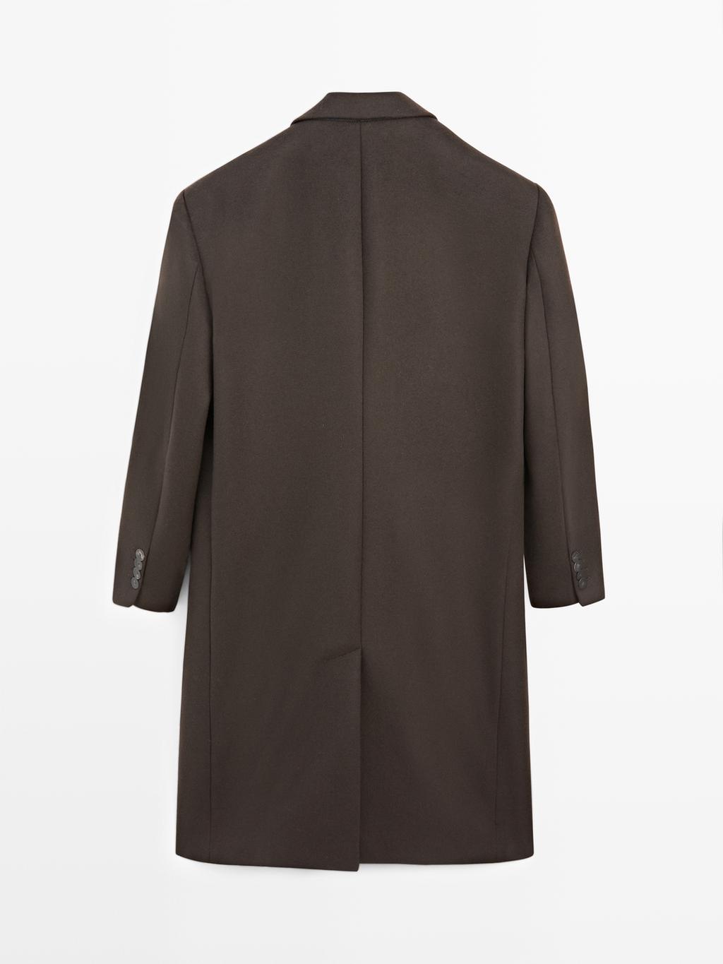 Long double-breasted wool blend coat - LIMITED