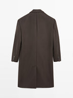 Long double-breasted wool blend coat - LIMITED
