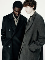 Long double-breasted wool blend coat - LIMITED