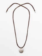 Leaf and silk cord necklace