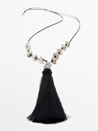 Rhinestone tassel necklace