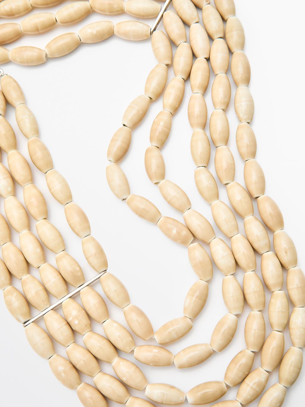 Ceramic bib necklace