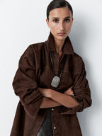 Textured medallion necklace