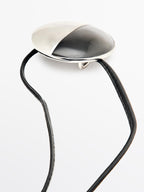 Sheepskin leather necklace with metal piece