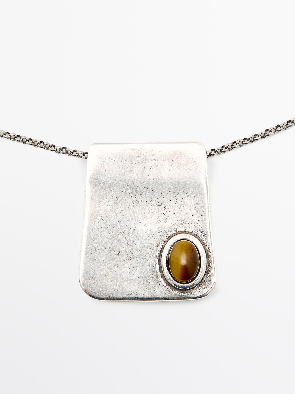 Square pendant with stone
