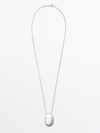 Necklace with oval box pendant