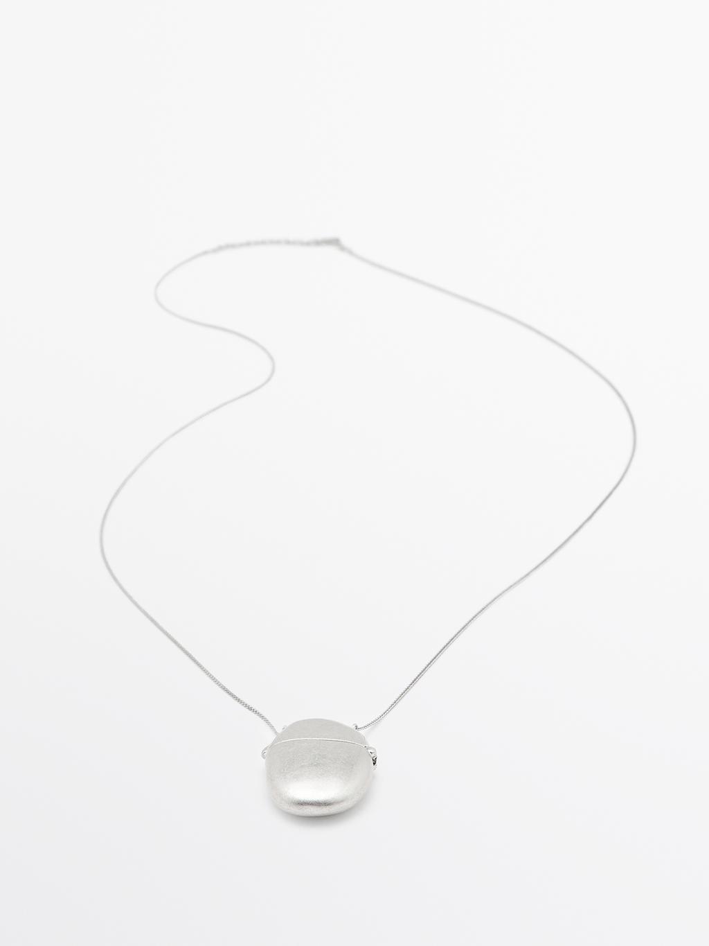 Necklace with oval box pendant