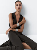 Textured metal bangle