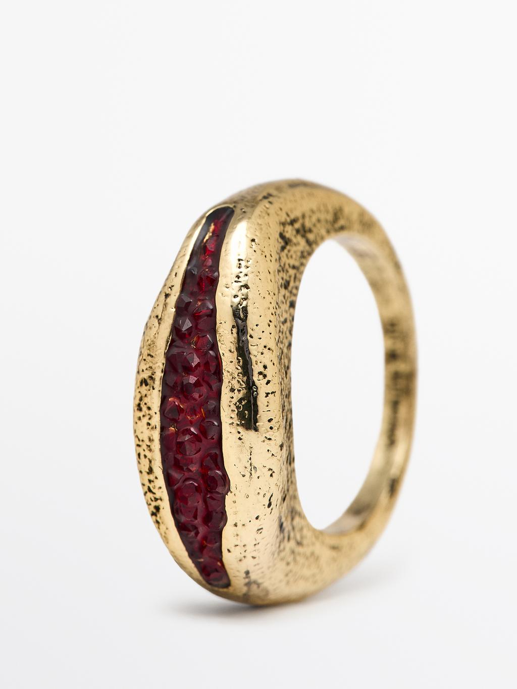 Irregular rhinestone ring