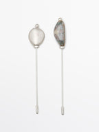 Brooch with ceramic leaf piece