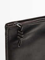 Small nappa leather pouch bag with knot