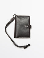 Nappa leather charm card holder