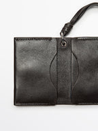 Nappa leather charm card holder