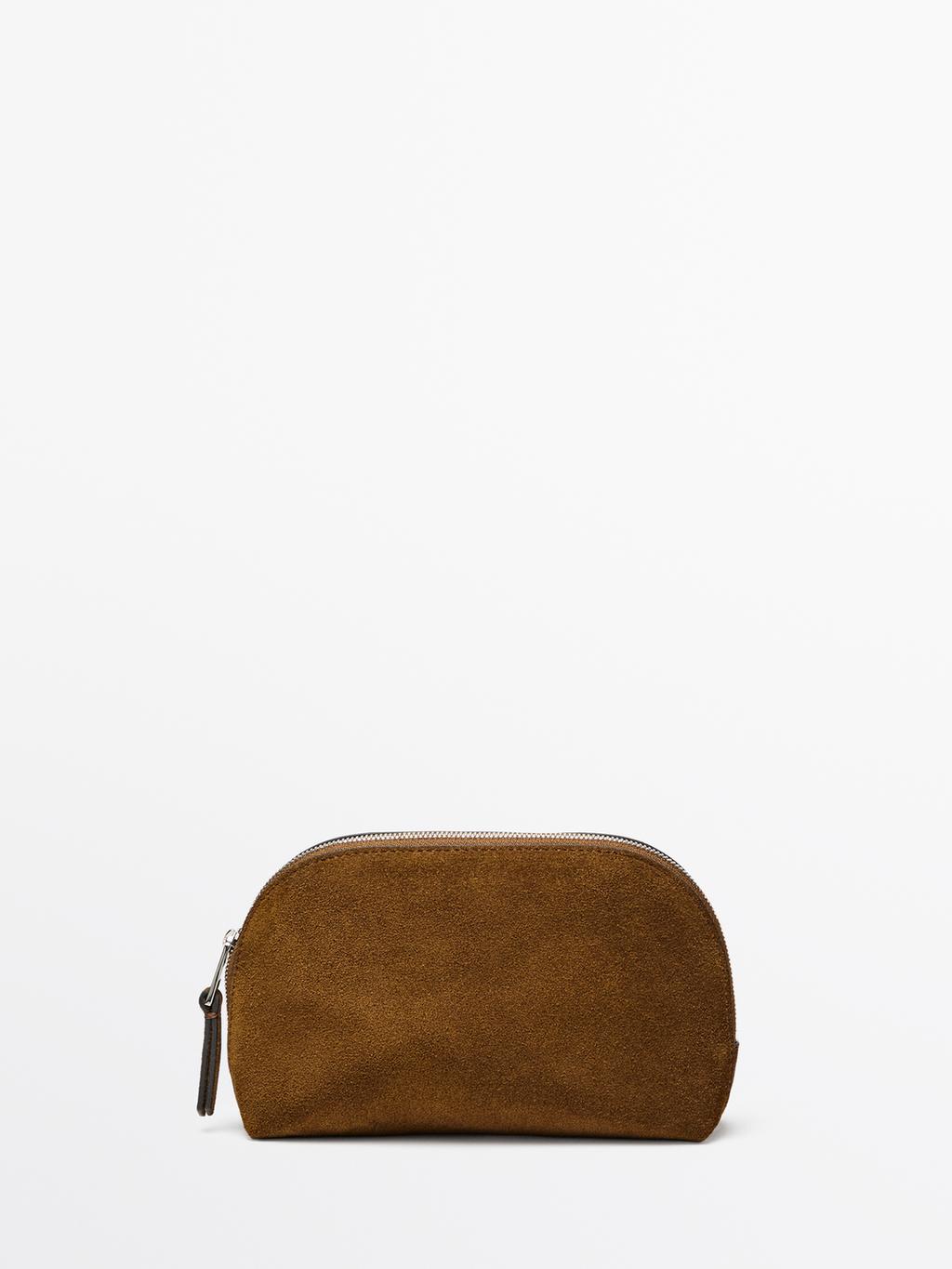 Small split leather toiletry bag