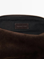 Small split leather toiletry bag