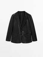Flowing nappa leather blazer