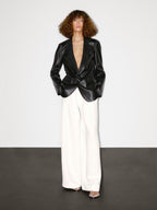 Flowing nappa leather blazer