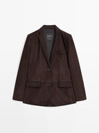 Suede leather blazer
